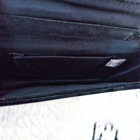 💮2/$100💮 Vintage Black Velvet Envelope Style Clutch / Evening Bag / Pur - Picture 6 of 6